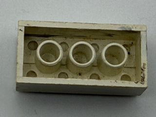 White w/ Black Marbled, 1970's Grangemouth Test 2x4 LEGO® Brick Part LEGO®