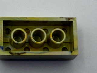Yellow & White w/ Blue Marbled, 1970's Grangemouth Test 2x4 LEGO® Brick Part LEGO®