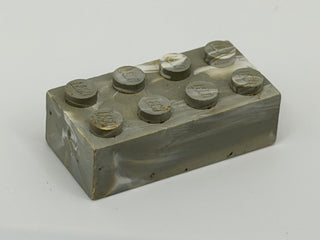 Light Gray & White Marbled, 1970's Grangemouth Test 2x4 LEGO® Brick Part LEGO®
