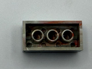 Light Gray w/ Red & White Marbled, 1970's Grangemouth Test 2x4 LEGO® Brick Part LEGO®