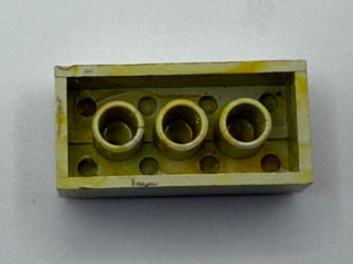 Light Gray with Yellow & White Marbled, 1970's Grangemouth Test 2x4 LEGO® Brick Part LEGO®