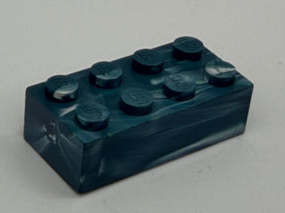 Blue & White Marbled, 1970's Grangemouth Test 2x4 LEGO® Brick Part LEGO®