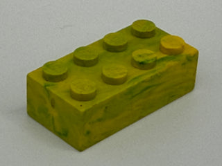 Yellow with Blue Marbled, 1970's Grangemouth Test 2x4 LEGO® Brick Part LEGO®