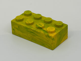 Yellow with Blue Marbled, 1970's Grangemouth Test 2x4 LEGO® Brick Part LEGO®