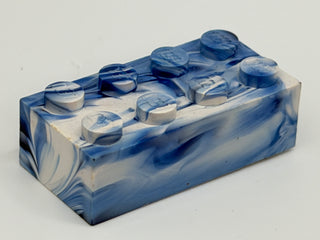 Blue & White Marbled, 1970's Grangemouth Test 2x4 LEGO® Brick Part LEGO®
