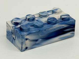Blue & White Marbled, 1970's Grangemouth Test 2x4 LEGO® Brick Part LEGO®