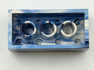Blue & White Marbled, 1970's Grangemouth Test 2x4 LEGO® Brick Part LEGO®