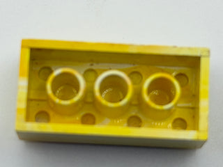 Yellow & White Marbled, 1970's Grangemouth Test 2x4 LEGO® Brick Part LEGO®