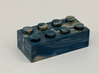 Red, White & Blue Marbled, 1970's Grangemouth Test 2x4 LEGO® Brick Part LEGO®