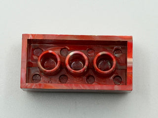 Red, White & Gray Marbled, 1970's Grangemouth Test 2x4 LEGO® Brick Part LEGO®