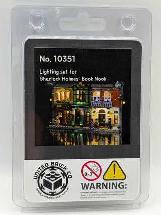 Sherlock Holmes Book Nook 10351 Custom Lighting Kit for LEGO® Set Light up kit United Brick Co®