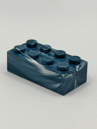 Blue & White Marbled, 1970's Grangemouth Test 2x4 LEGO® Brick Part LEGO®
