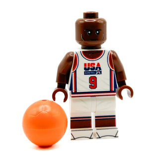 MJ #9 USA Olympics Basketball Player Minifig made using LEGO parts - B3 Customs Custom minifigure B3 Customs