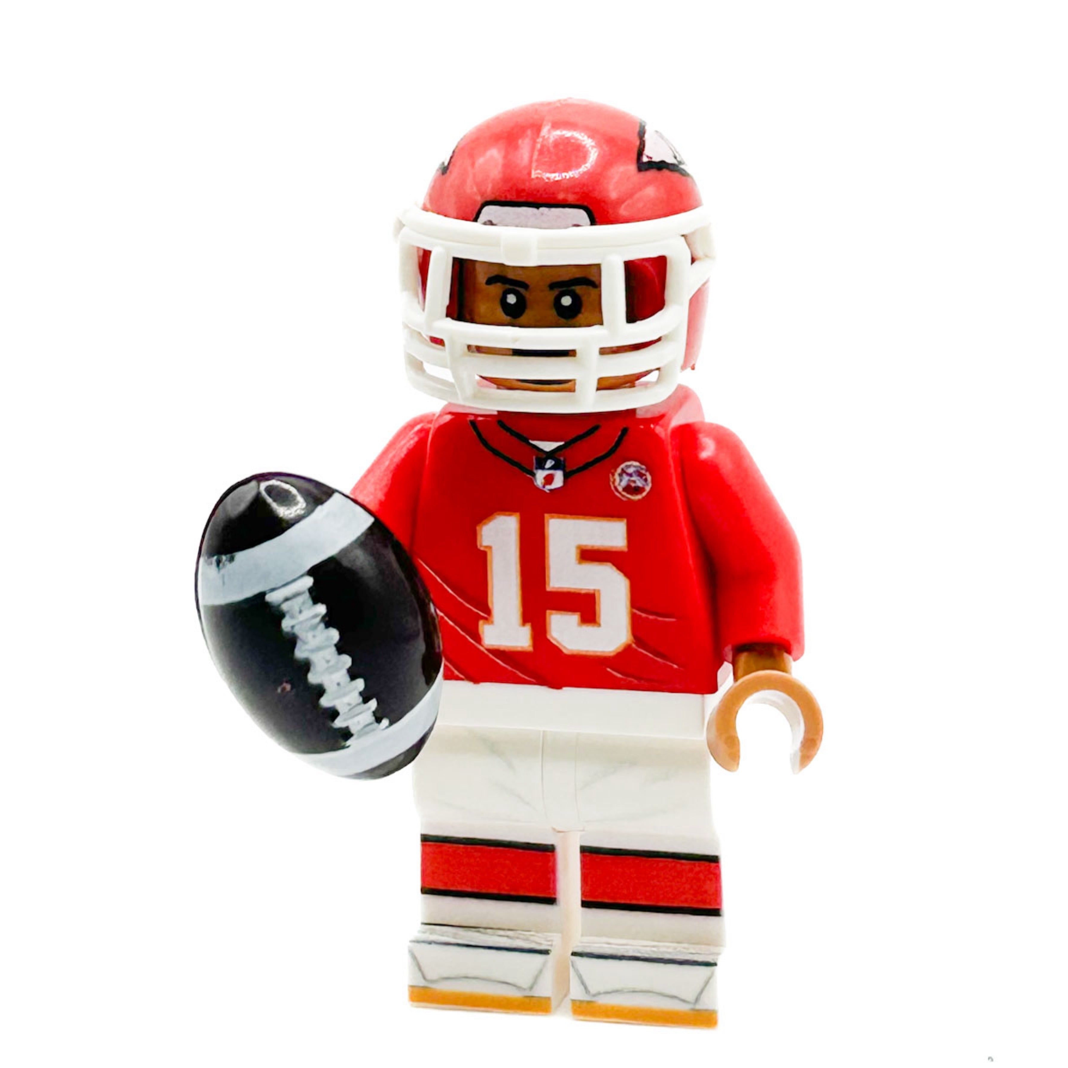 15 Mahomes Chiefs Football Player Minifig made using LEGO parts