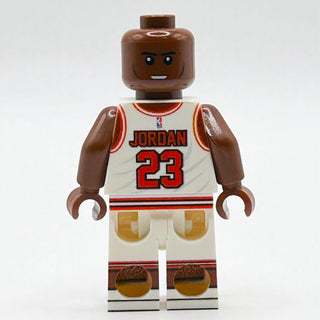 MJ #23 (White Jersey) Basketball Player Minifig made using LEGO parts - B3 Customs LEGO Minifigure B3 Customs