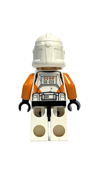 Clone Trooper, 212th Attack Battalion (Phase 2) - Orange Arms, Dirt Stains, Scowl, sw0522 Minifigure LEGO® Used - Good Small Crack in Back of Legs  