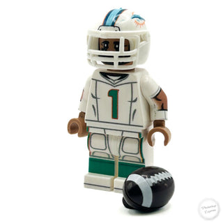 #1 QB Tua Dolphins Football Player Minifig - B3 Customs Custom minifigure B3 Customs