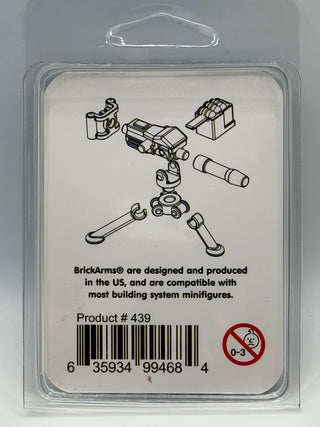BrickArms weapon pack containing grenade launcher and accessories compatible with building system minifigures.