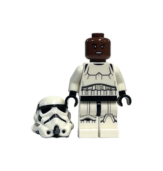 Imperial Stormtrooper - Male, Dual Molded Helmet with Light Bluish Gray Panels on Back, Reddish Brown Head, Grimace, sw1167 Minifigure LEGO®   