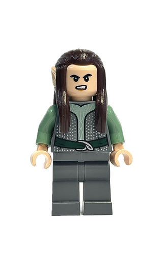 Rivendell Elf - Male, Dark Bluish Gray Shirt and Legs, lor122 Minifigure LEGO® Like New without Elven Sword  