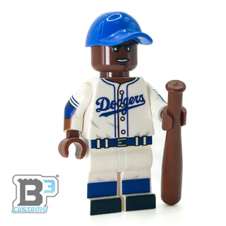 #42 Robinson Brooklyn Baseball Player Minifig - B3 Customs Custom minifigure B3 Customs