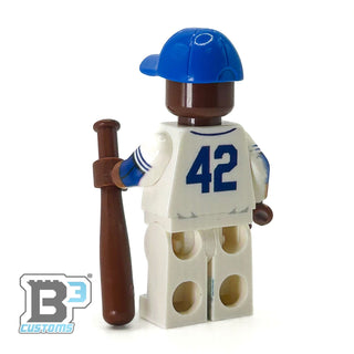 #42 Robinson Brooklyn Baseball Player Minifig - B3 Customs Custom minifigure B3 Customs