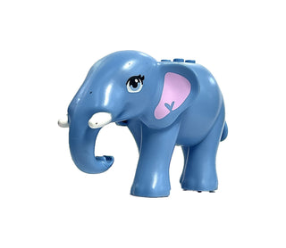 Elephant, Friends with Bright Pink Ears, White Tusks and Bright Light Blue Eyes Pattern, 67419pb01 LEGO® Animals LEGO®   