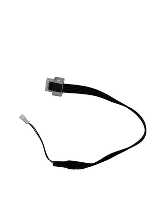 Black cable with transparent WeDo 2.0 connector on one end and DC power connector on the other end.