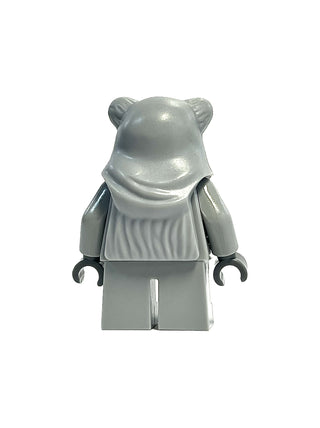 Prototype Wicket (Ewok) Hood Light Bluish Gray with Dark Bluish Gray Hands Monochrome Minifigure Minifigure LEGO®   