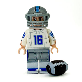 #16 Goff Lions QB Football Player Minifig - B3 Customs Custom minifigure B3 Customs
