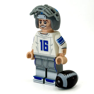 #16 Goff Lions QB Football Player Minifig - B3 Customs Custom minifigure B3 Customs