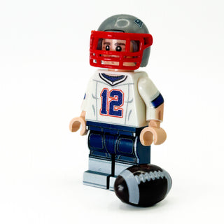 #12 Brady QB Patriots Football Player Minifig - B3 Customs Custom minifigure B3 Customs