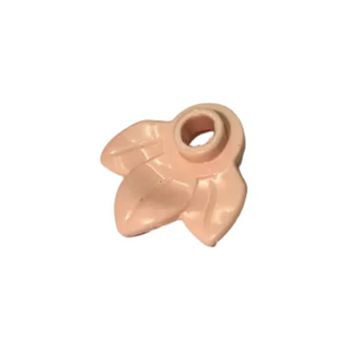 Beige ceramic plant plate with three leaf-shaped sections and a circular hanging loop at the top.