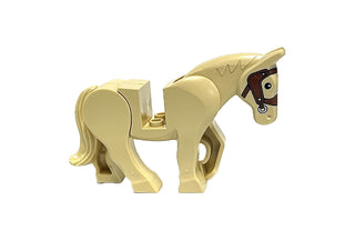 Horse, Movable Legs with Black Eyes, White Pupils, Reddish Brown Bridle and White Blaze Pattern, 10352c01pb07 LEGO® Animals LEGO®   