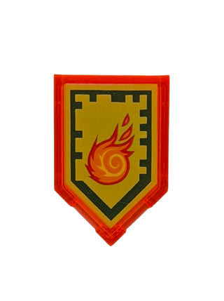 Tile, Modified 2 x 3 Pentagonal with Nexo Power Shield Pattern - Rolling Fireball, Part# 22385pb004 Part LEGO®