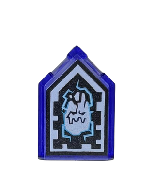 Tile, Modified 2 x 3 Pentagonal with Nexo Forbidden Power Shield Pattern - Corrupting Crush, Part# 22385pb107 Part LEGO®