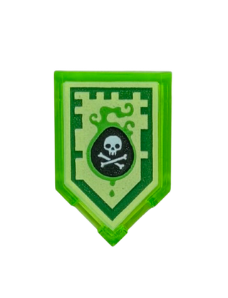 Tile, Modified 2 x 3 Pentagonal with Nexo Power Shield Pattern - Venom Bite, Part# 22385pb009 Part LEGO®