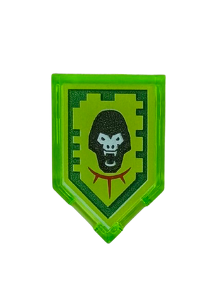 Tile, Modified 2 x 3 Pentagonal with Nexo Power Shield Pattern - Gorilla Roar, Part# 22385pb058 Part LEGO®