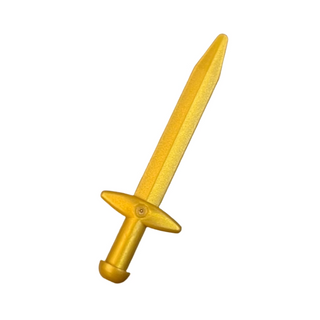 Minifigure, Weapon Sword, Greatsword Pointed with Thick Crossguard, Part# 18031 Part LEGO® Pearl Gold