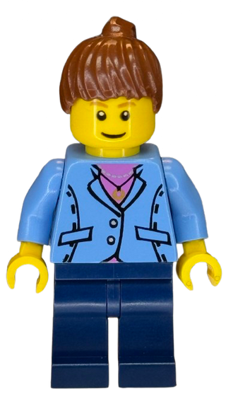 Medium Blue Jacket, Dark Blue Legs, Reddish Brown Ponytail Hair, twn044 Minifigure LEGO®