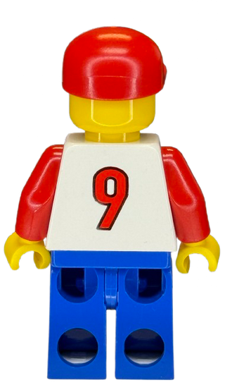 Soccer Player - Red, White, and Blue Team with Number 9 on Back, Red Cap, soc047 Minifigure LEGO®