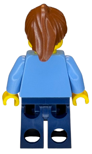 Medium Blue Jacket, Dark Blue Legs, Reddish Brown Ponytail Hair, twn044 Minifigure LEGO®
