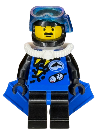 Divers - Blue, Black Helmet, Blue Flippers, div001a Minifigure LEGO®