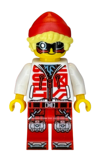 Cooper - Black Visor, White Hoodie, Red Legs, drm069 Minifigure LEGO®