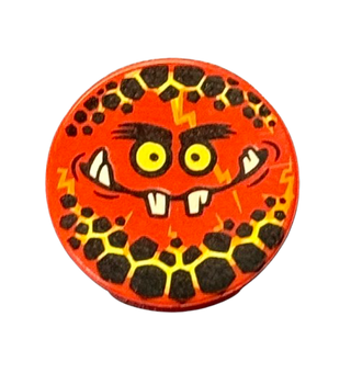 Tile, Round 2 x 2 with Bottom Stud Holder with Globlin Face with Small Teeth Pattern, Part# 14769pb089 Part LEGO®