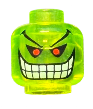 Minifigure, Head Red Eyes, Eyebrows, White Teeth and Grin Pattern (The Joker's Bomb), Part# 3626pb0243 Part LEGO®