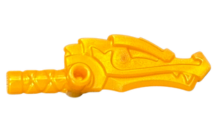 Minifigure, Weapon Stick / Club (Nunchucks) with Dragon Head and 2 Bars on Sides, Part #86125d