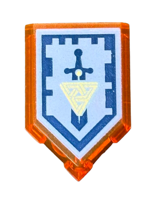 Tile, Modified 2 x 3 Pentagonal with Nexo Power Shield Pattern - Backfire, Part# 22385pb029