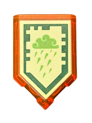 Tile, Modified 2 x 3 Pentagonal with Nexo Power Shield Pattern - Ice Rain, Part# 22385pb056