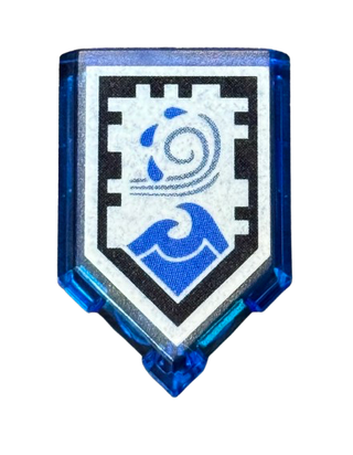 Tile, Modified 2 x 3 Pentagonal with Nexo Power Shield Pattern - Spin Drifter (Sticker) - Set TRUNEXO, Part# 22385pb049